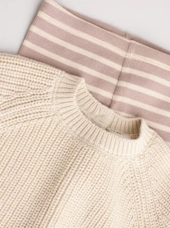 Bande neutre - Ensemble pull et legging en maille bébé (0 mois-2 ans)