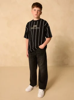 Bande noire/blanche - T-shirt graphique Manches courtes Relaxed Fit (3-16yrs)