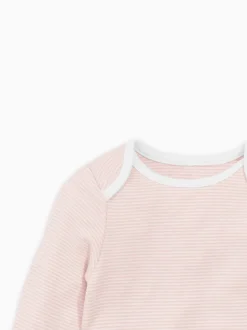 Bande rose - Body MORI à encolure enveloppe à manches longues