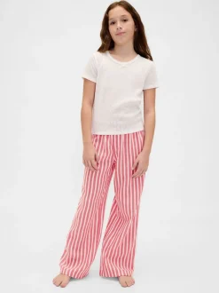 Bande rouge - Bas de pyjama Gap en flanelle assorti (5-13ans)