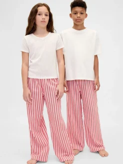 Bande rouge - Bas de pyjama Gap en flanelle assorti (5-13ans)