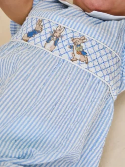 Barboteuse Jojo Maman Bébé brodée à smocks 100% coton