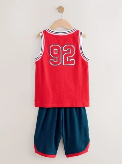 basket-ball Rouge/Bleu - Pyjama court simple 100% coton (4-16ans)