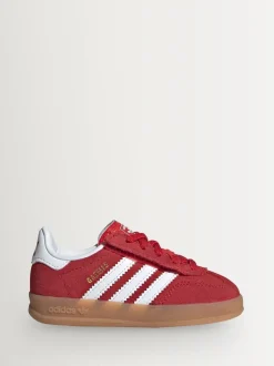 Baskets bébé Adidas Original Gazelle Indoor Comfort à dentelle élastique