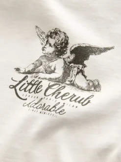 Beige Sable Petit Chérubin - T-shirt Manches courtes Back Imprimé (3mths-7yrs)