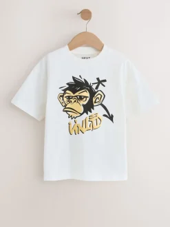 Berry/écru/violet - Lot de 3 t-shirts à manches courtes à imprimé graphique décontractés (3-16ans)