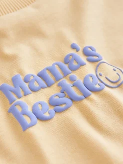 Bestie de Mama Jaune - Petit t-shirt graphique à manches courtes (3mois à7ans)