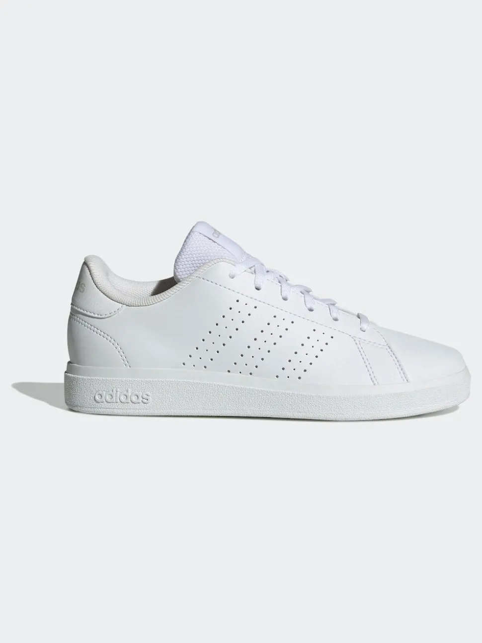 Blanc - adidas Advantage Base 2.0 Baskets Dentelle Junior