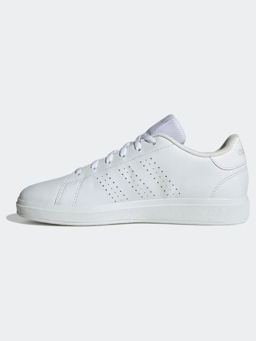 Blanc - adidas Advantage Base 2.0 Baskets Dentelle Junior