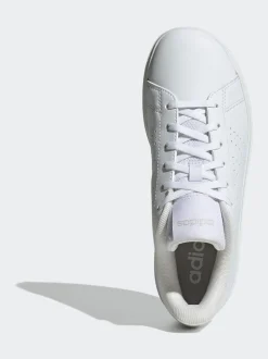 Blanc - adidas Advantage Base 2.0 Baskets Dentelle Junior