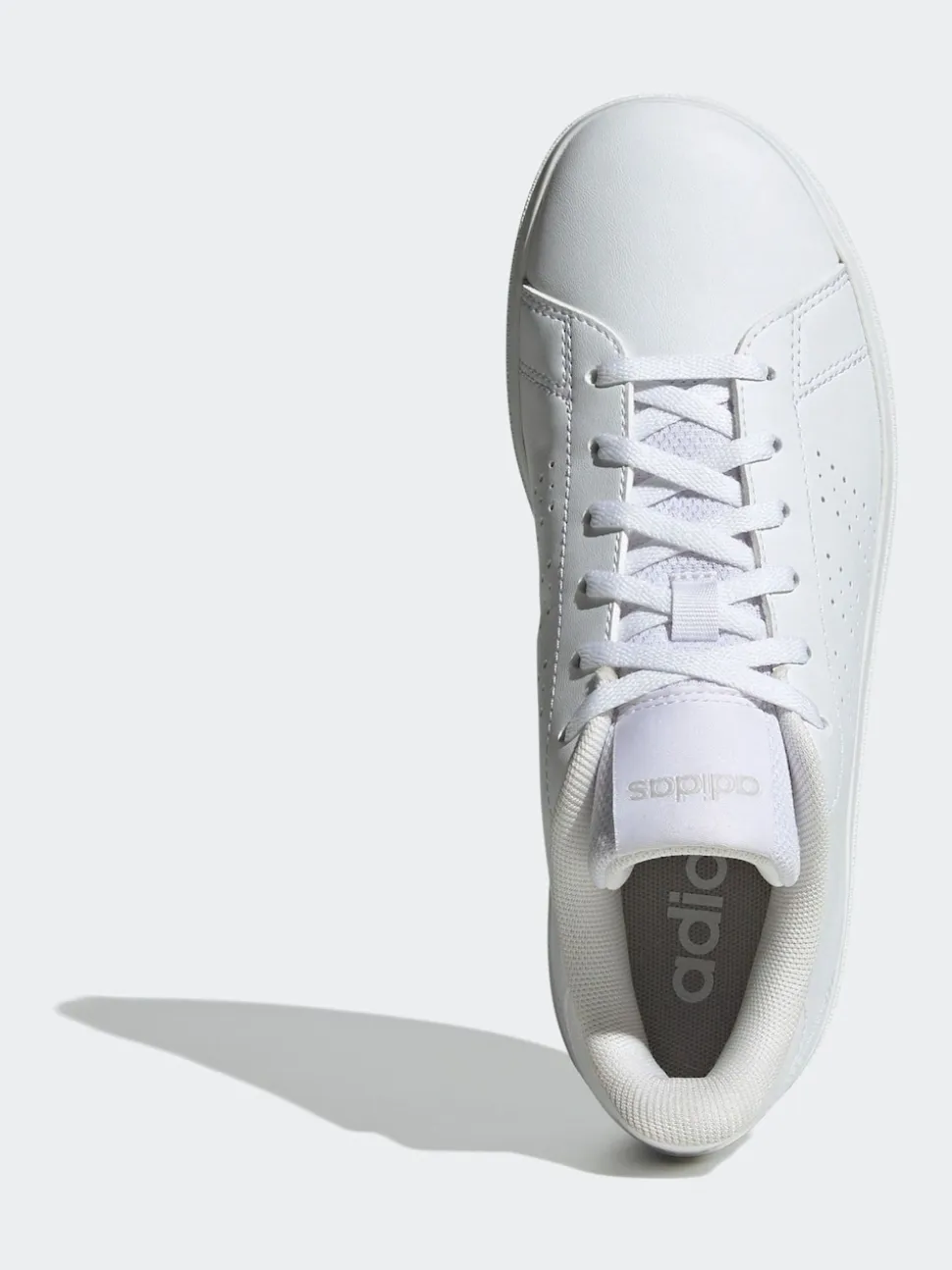 Blanc - adidas Advantage Base 2.0 Baskets Dentelle Junior