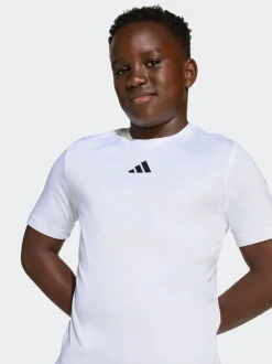 Blanc - adidas Train Essentials Ensemble T-shirt et short à 3rayures pour enfant