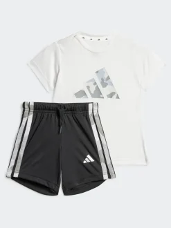 Blanc - adidas Train Essentials Ensemble t-shirt et short à logo camouflage pour enfant