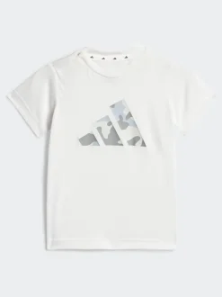 Blanc - adidas Train Essentials Ensemble t-shirt et short à logo camouflage pour enfant