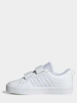 Blanc - adidas VS Pace 2.0 Baskets enfant à crochets et boucles