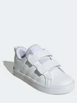 Blanc - adidas VS Pace 2.0 Baskets enfant à crochets et boucles
