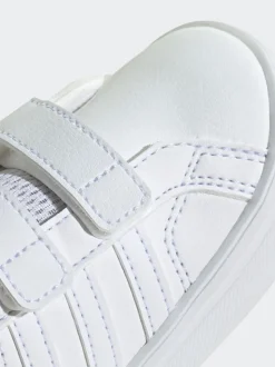 Blanc - adidas VS Pace 2.0 Baskets bébé à crochets et boucles