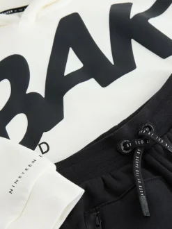 Blanc - Baker by Ted Baker ensemble sweat à capuche et jogging graphique oversize