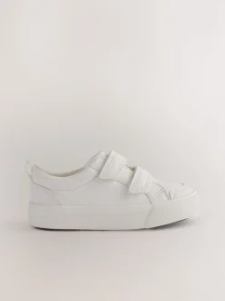 Blanc - Baskets à deux lanières à fermeture tactile