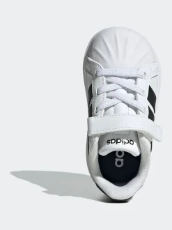Blanc - Baskets adidas Street Talk à Dentelle élastique pour Bébé