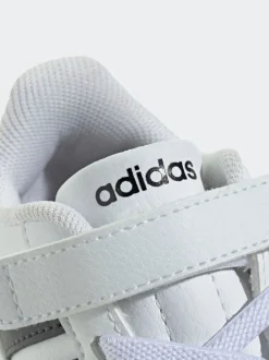 Blanc - Baskets adidas Street Talk à Dentelle élastique pour Bébé