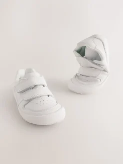 Blanc - Baskets Barefoot en cuir à fermeture par contact