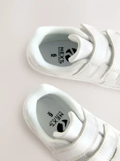 Blanc - Baskets Barefoot en cuir à fermeture par contact