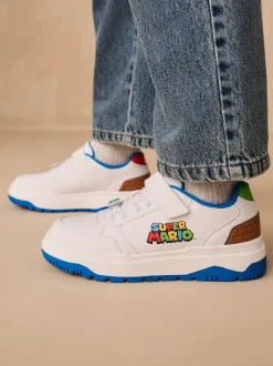 Blanc - Baskets Mario à lacets élastiques