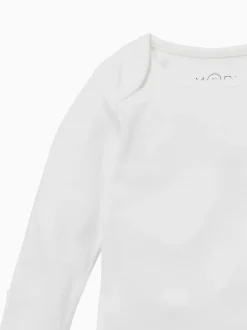 Blanc - Body MORI à encolure enveloppe à manches longues