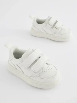 Blanc - Chaussures bébé Splash en cuir à fermeture scratch