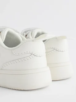 Blanc - Chaussures bébé Splash en cuir à fermeture scratch