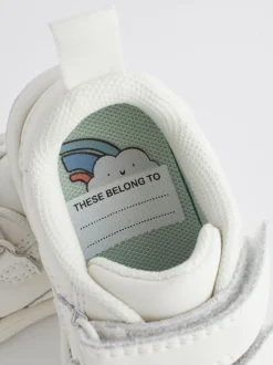 Blanc - Chaussures bébé Splash en cuir à fermeture scratch