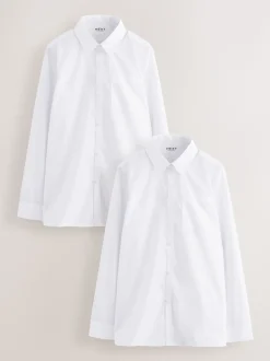 Blanc - Chemise d’école extra longue coupe classique (10-17ans)