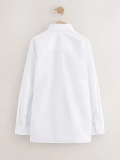Blanc - Chemise d’école extra longue coupe classique (10-17ans)