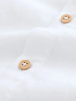 Blanc - Chemise décontractée en lin Blend manches longues (3-16ans)