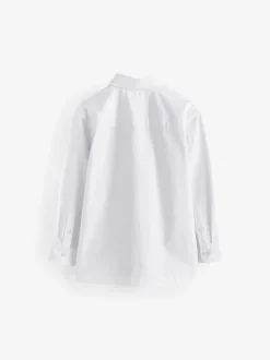 Blanc - Chemise Oxford à manches longues décontractée (3-16ans)