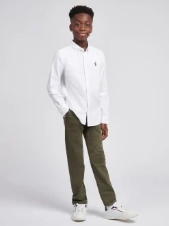 Blanc - Chemise Oxford U.S. Polo Assn Garçons