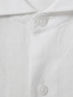 Blanc - Chemise Reiss Ruban en lin à col coupé