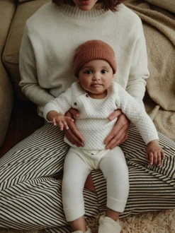 Blanc - Ensemble pull et pantalon en maille bébé (0mois-2ans)