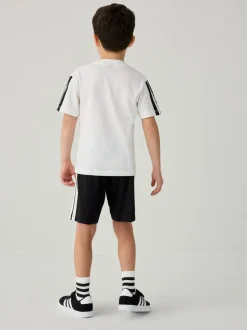 Blanc - Ensemble t-shirt adidas Essentiels pour petits enfants