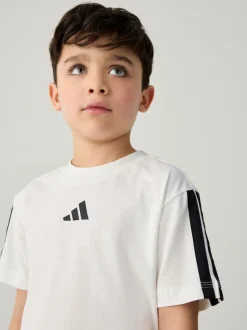 Blanc - Ensemble t-shirt adidas Essentiels pour petits enfants