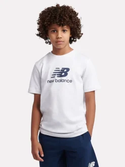 Blanc - Ensemble t-shirt et short ft à logo empilé New Balance