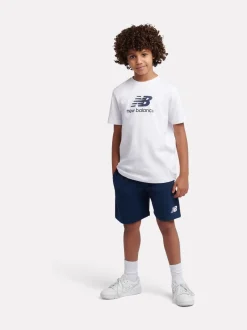 Blanc - Ensemble t-shirt et short ft à logo empilé New Balance