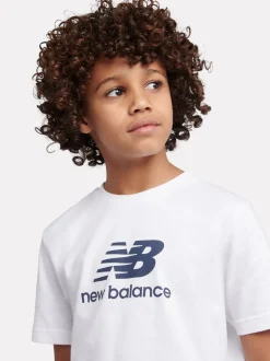 Blanc - Ensemble t-shirt et short ft à logo empilé New Balance