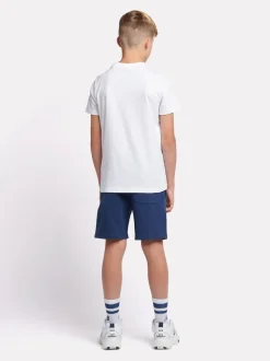 Blanc - Ensemble t-shirt et short à logo empilé New Balance
