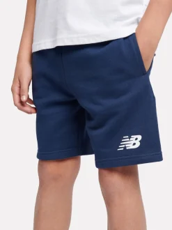 Blanc - Ensemble t-shirt et short à logo empilé New Balance