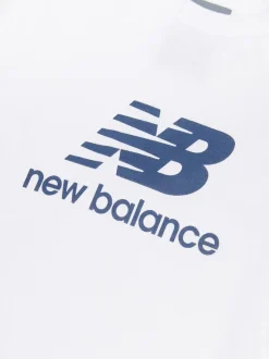 Blanc - Ensemble t-shirt et short à logo empilé New Balance