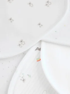 Blanc - Lot de 5 bavoirs imprimés animal Bébé