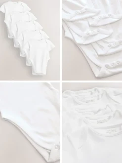 Blanc - Lot de 5 bodys à manches courtes pour dysplasie de la hanche