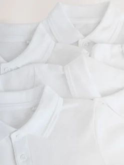 Blanc - Lot de 5 chemises à manches courtes Coupe ajustée en coton pour l’école (3-16ans)